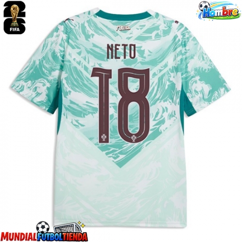 Camiseta Portugal Pedro Neto #18 Segunda Equipación Replica Mundial 2026 mangas cortas